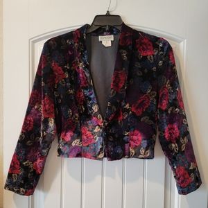 Rumours floral velour bolero jacket m